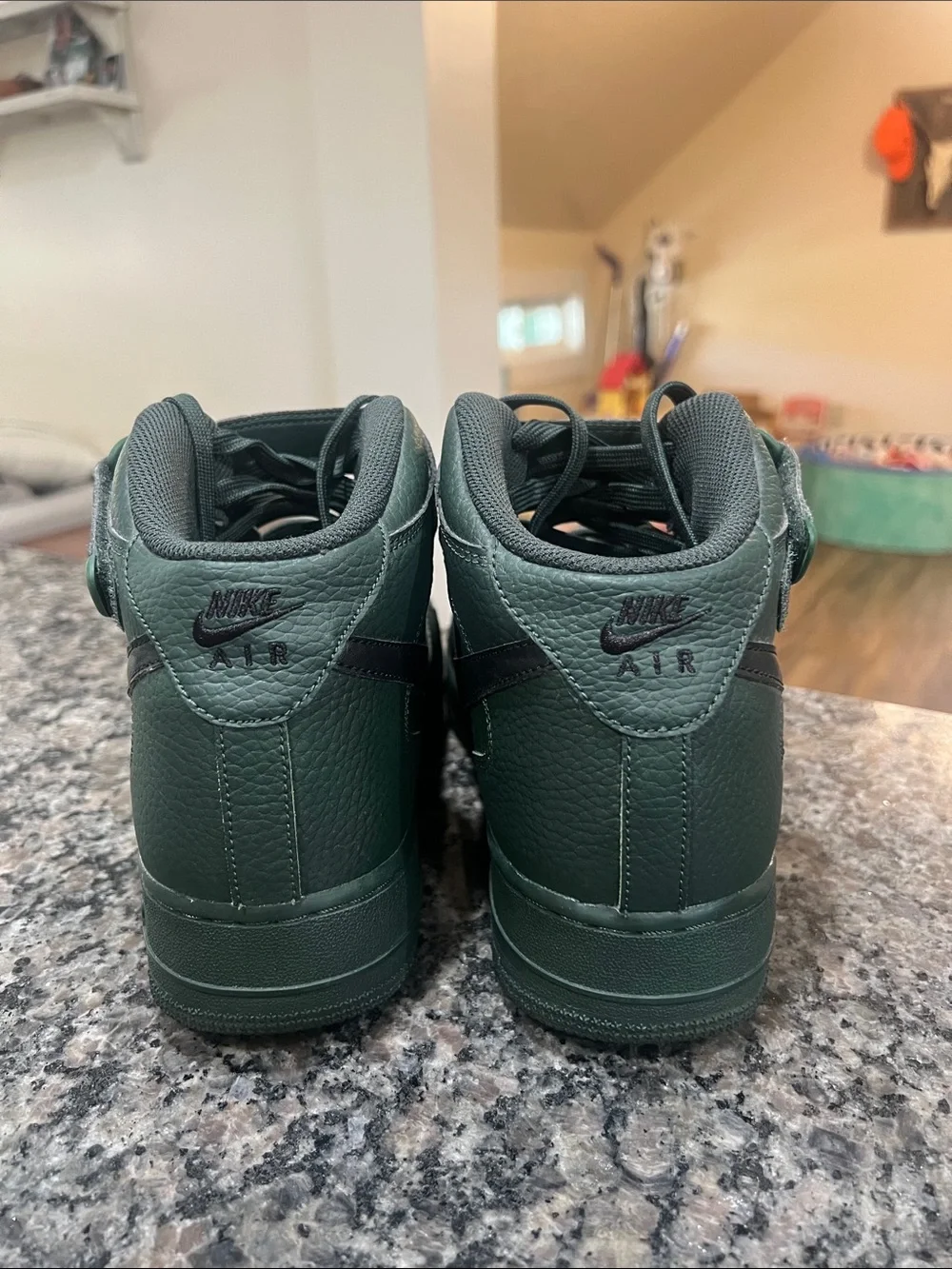 Nike High Top Sneakers in Forest Green with Black Swoosh